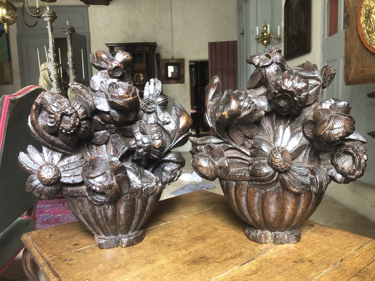 Vases fleuris, XVIIIème 