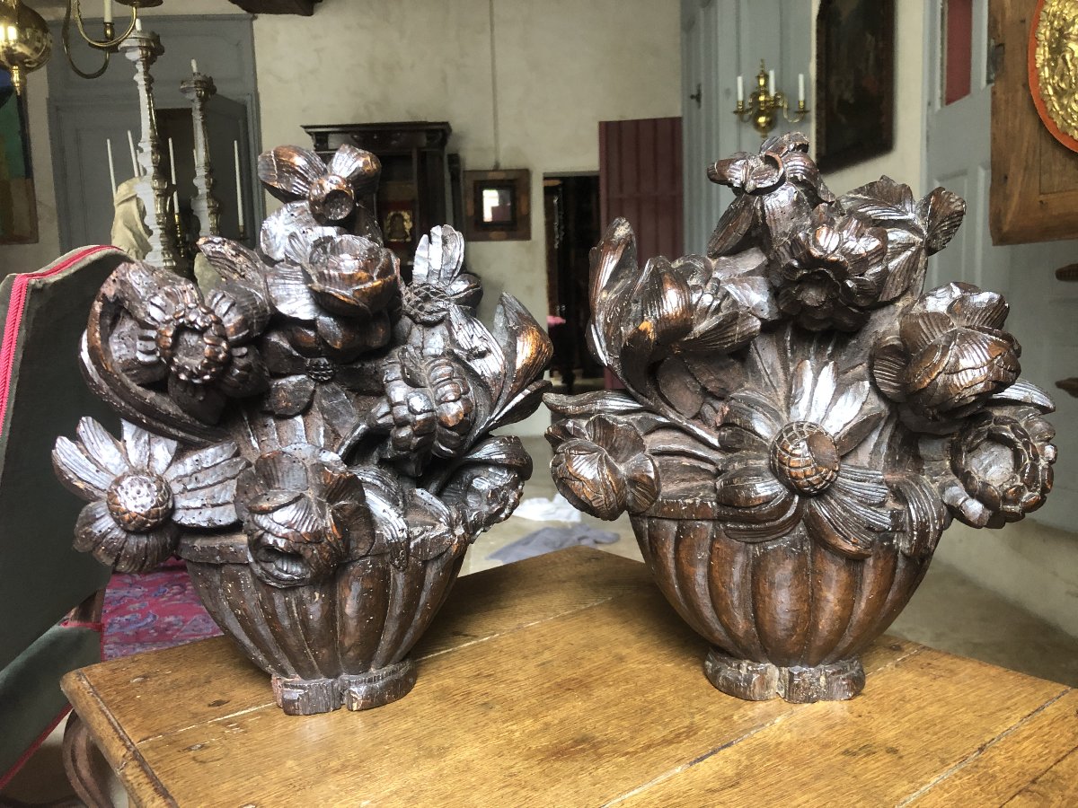 Vases fleuris, XVIIIème 