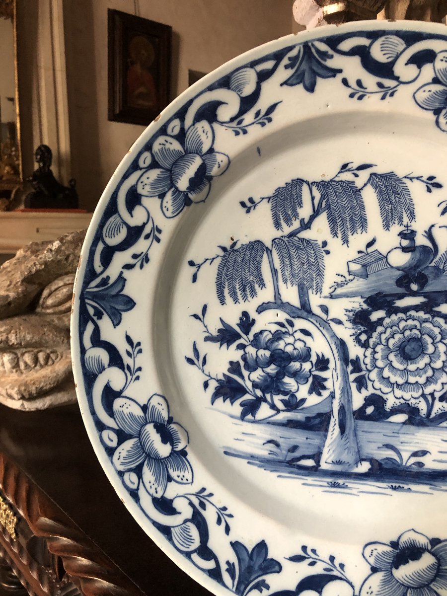 Delft Plate, 18th Century.-photo-3