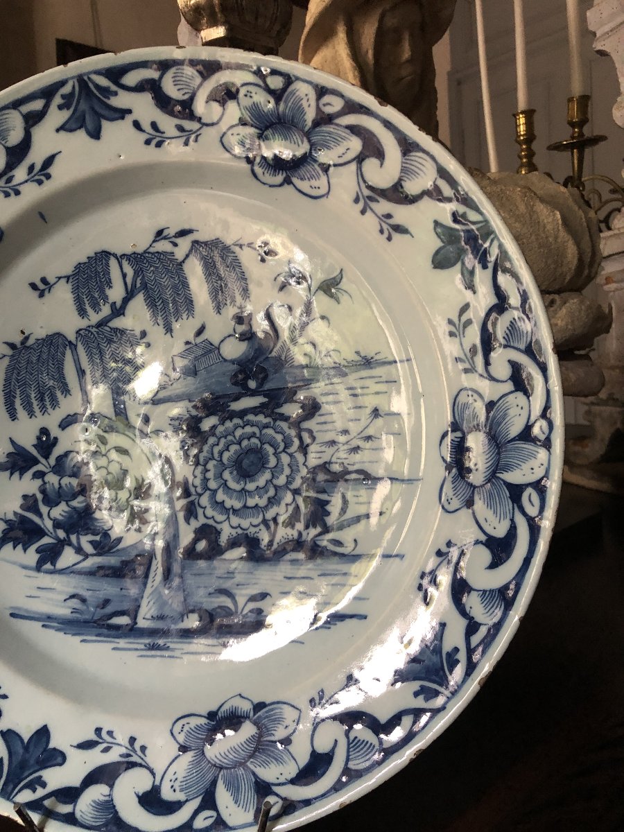 Delft Plate, 18th Century.-photo-4