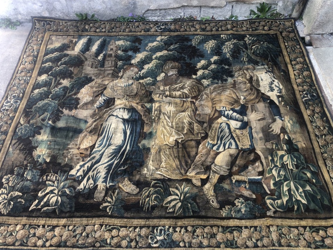 Grande tapisserie Aubusson, XVIIème .-photo-2