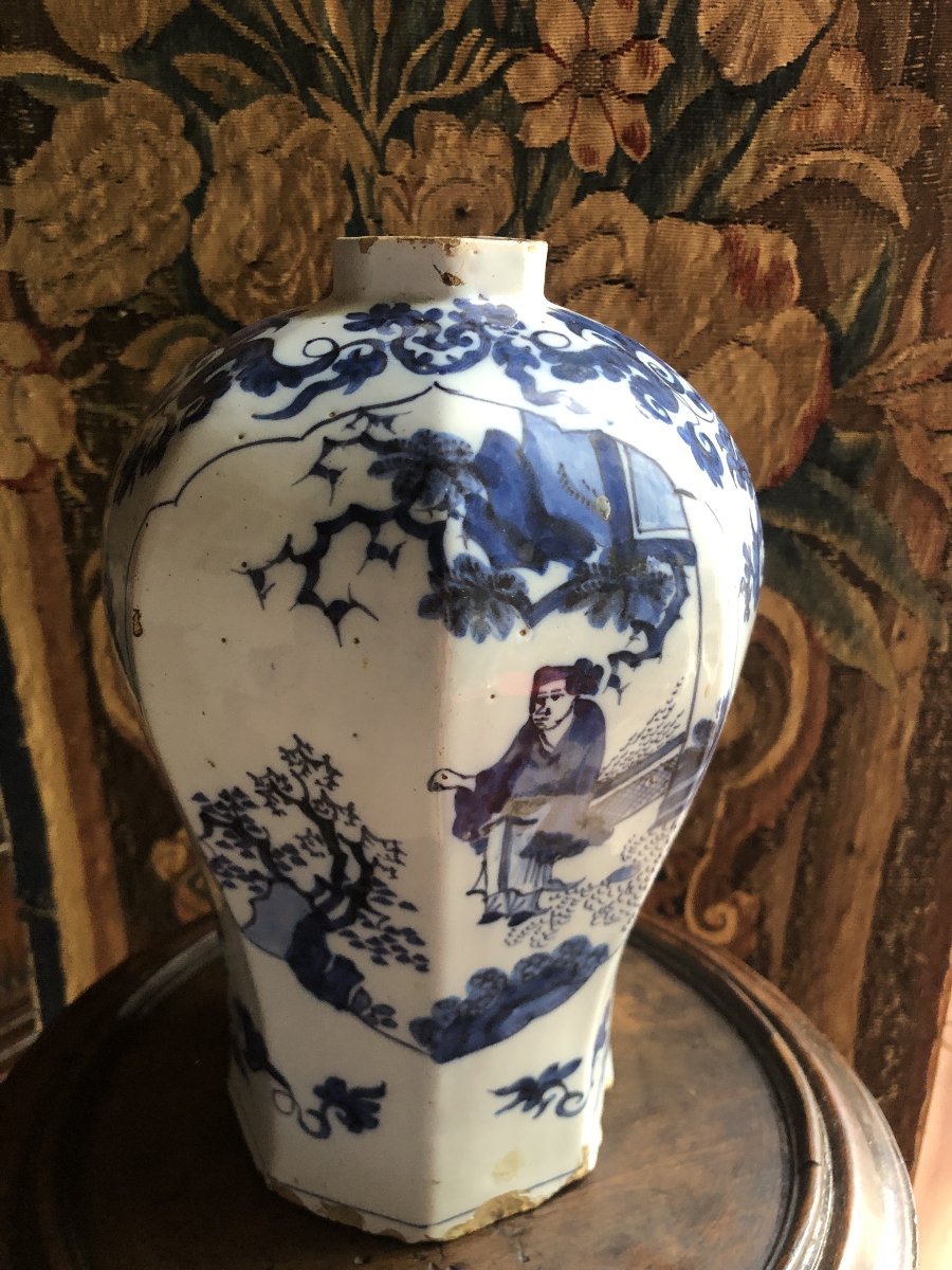 Vase Delft, XVIIIème .-photo-2