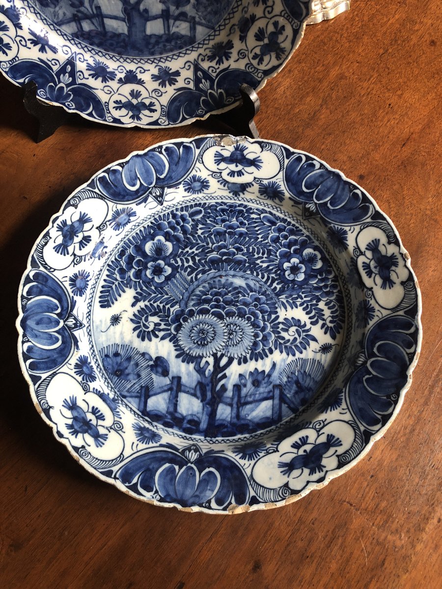 Paire de plats, Delft XVIIIème  .-photo-4