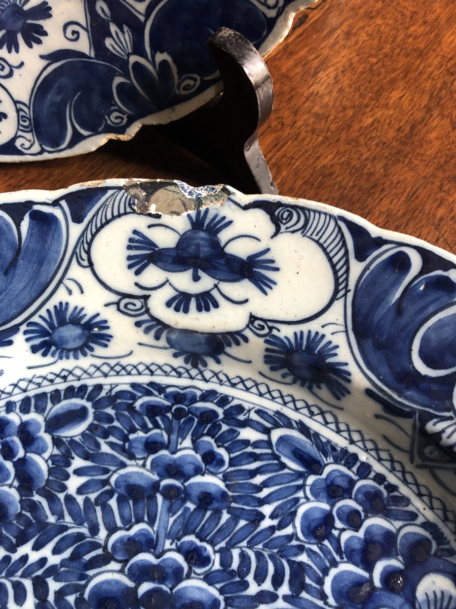 Paire de plats, Delft XVIIIème  .-photo-1