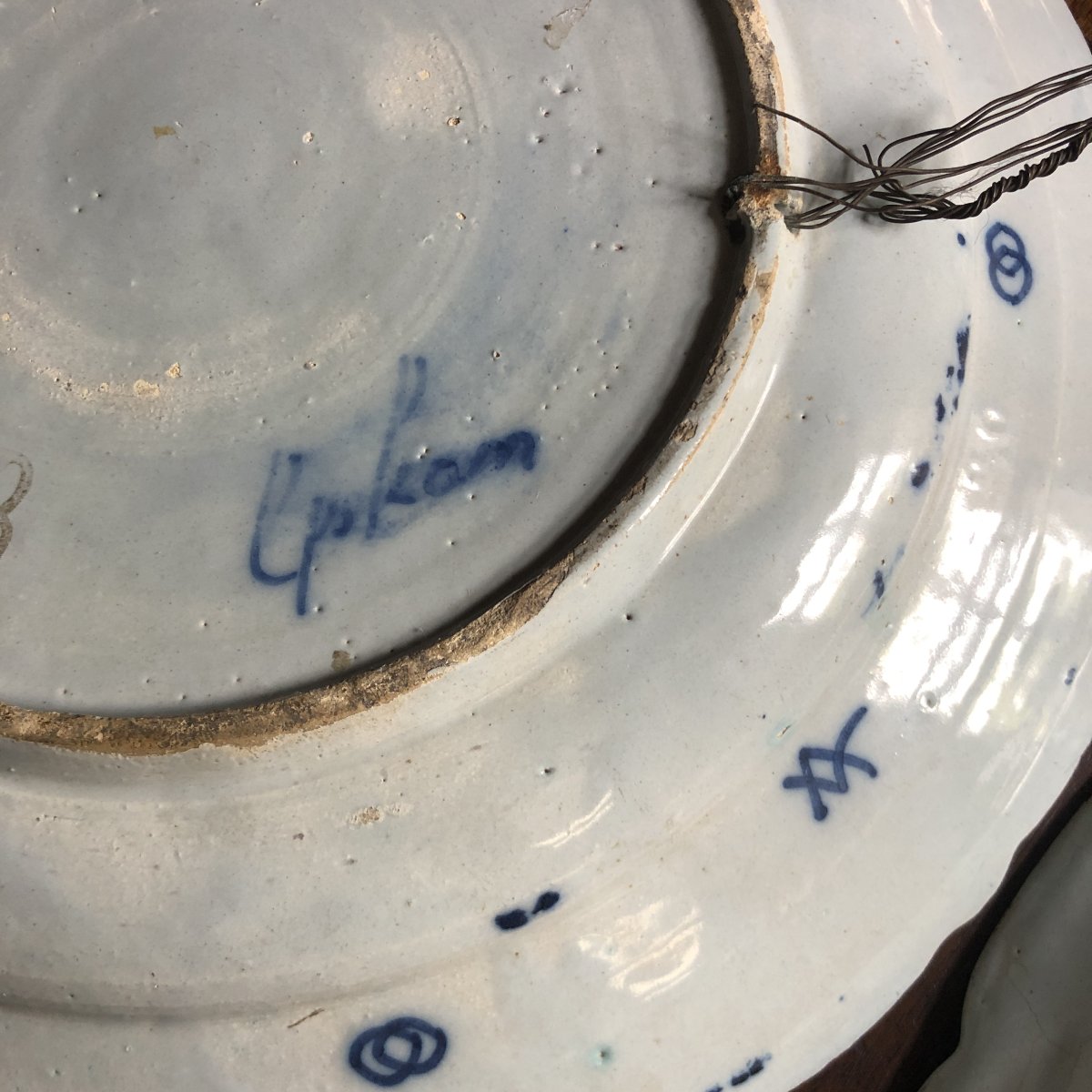 Paire de plats, Delft XVIIIème  .-photo-3