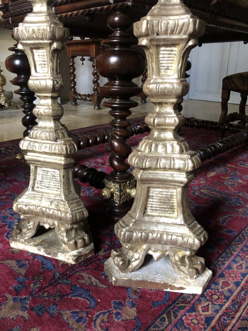 Very Large Candlesticks, 18th Century.-photo-3