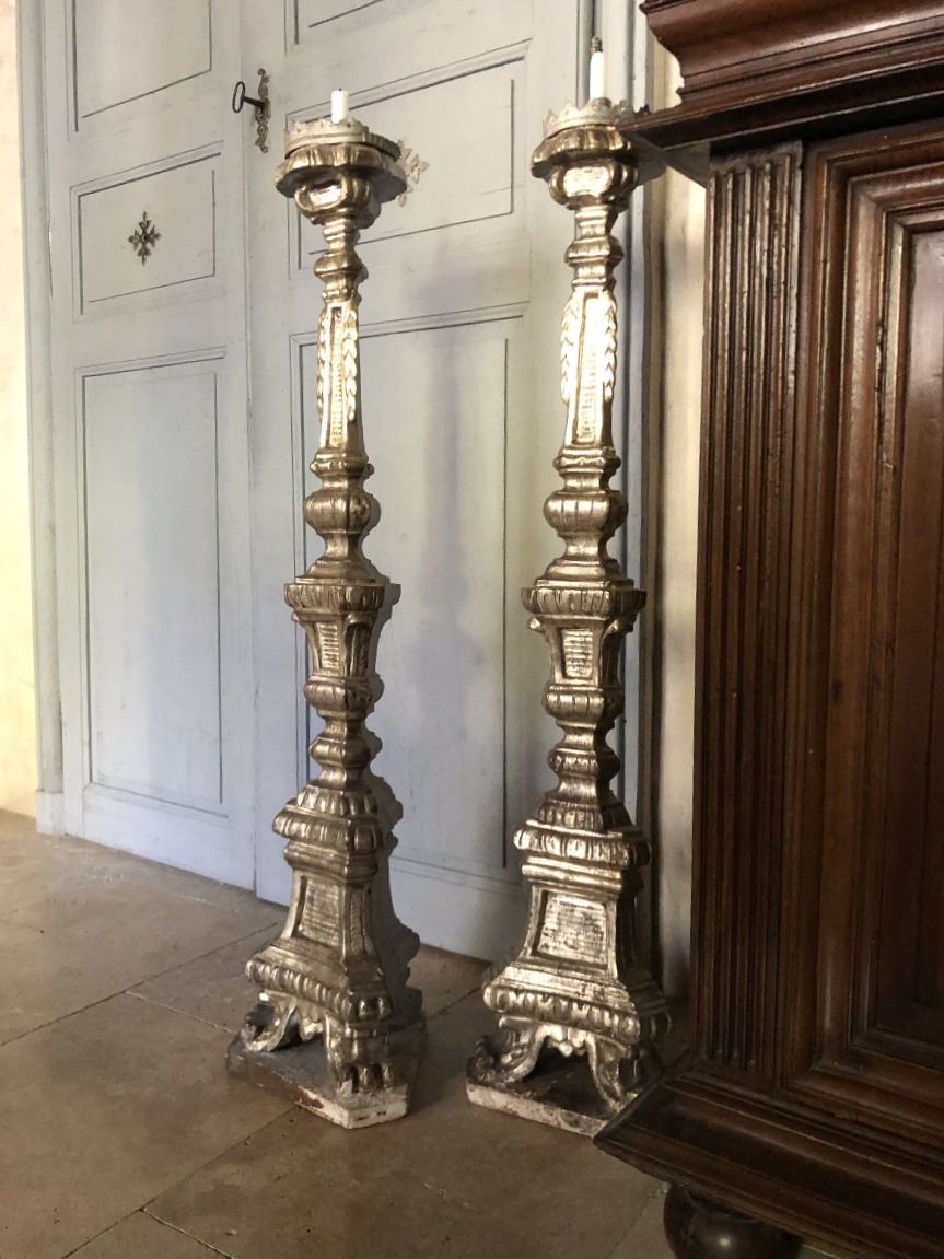 Very Large Candlesticks, 18th Century.