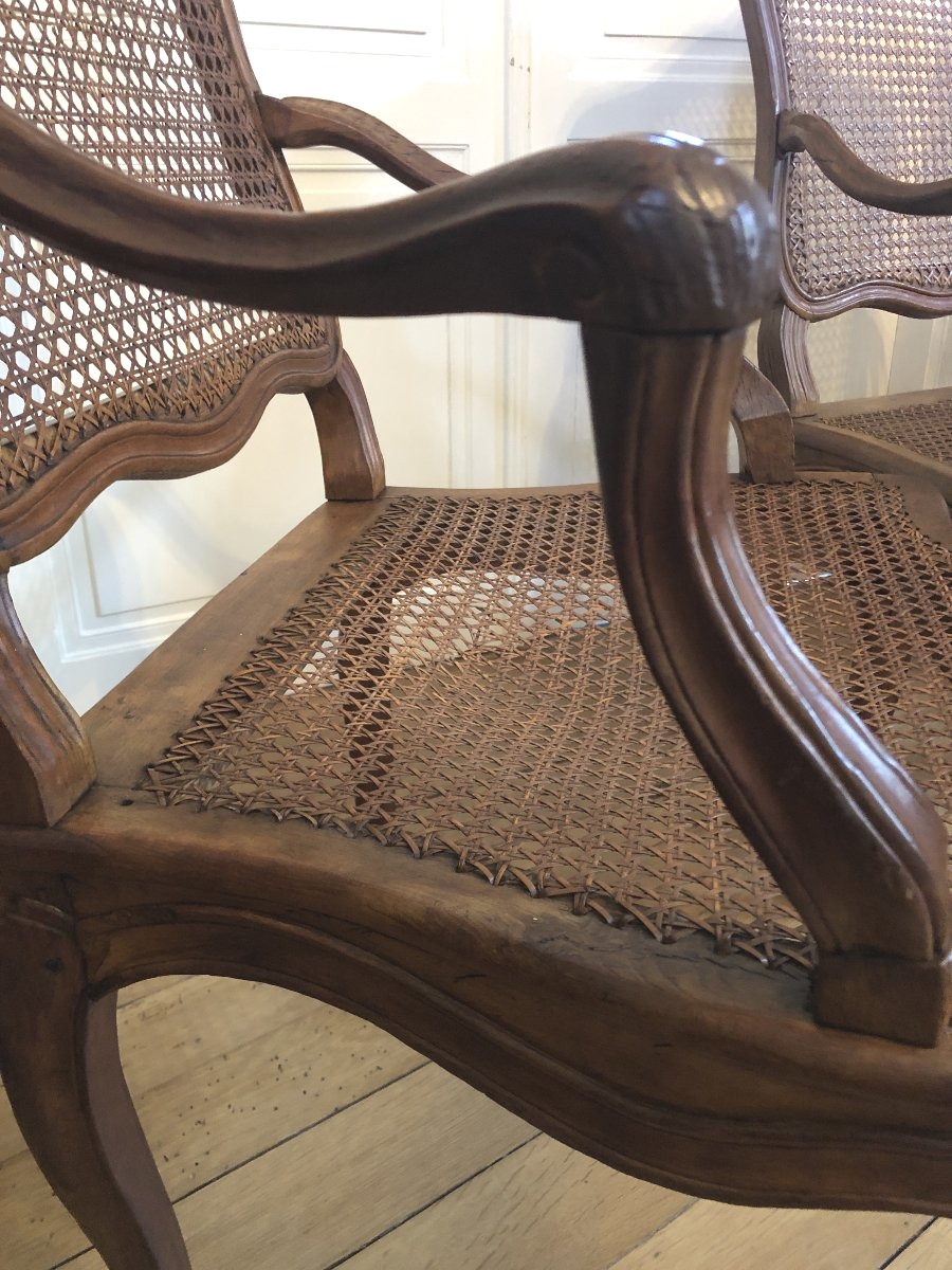 18th-century Wicker Armchairs.-photo-4