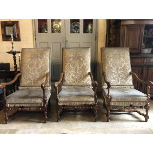 Suite Of Armchairs, 17th Century.