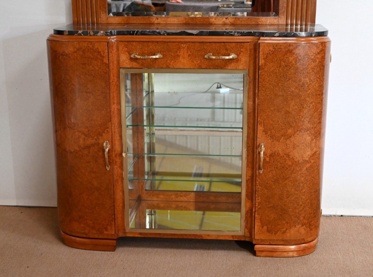 Showcase Buffet In Thuya Burl Veneer And Black Marble, Maison Stourm – 1940-photo-5