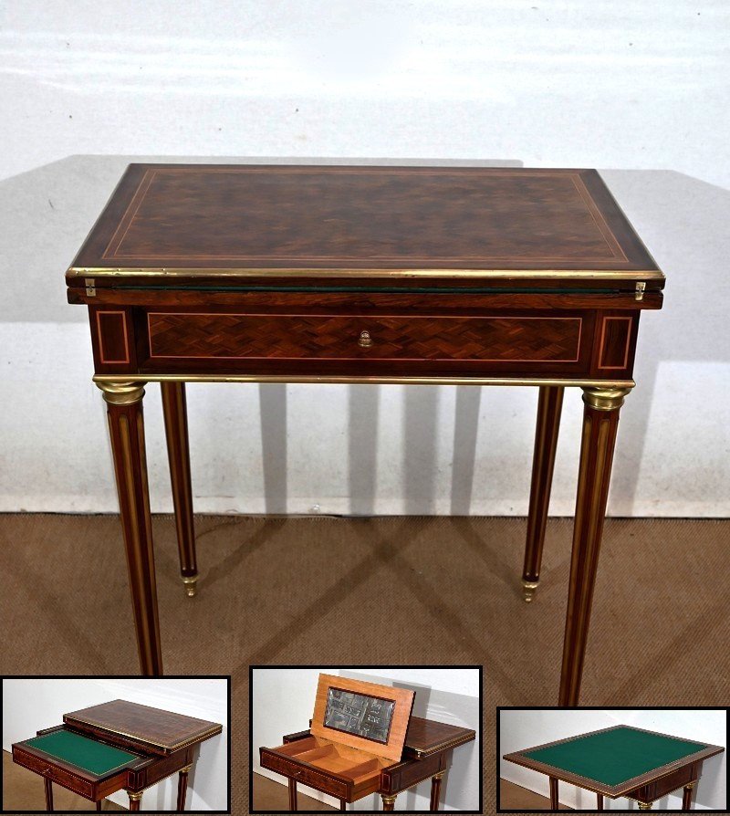 Multifunction Center Table, Louis XVI Style - Late 19th Century-photo-2