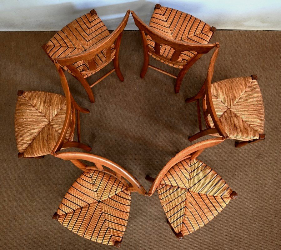 Suite Of 6 Chairs In Cherry, Directoire / Empire Transition Period - Early Nineteenth-photo-3
