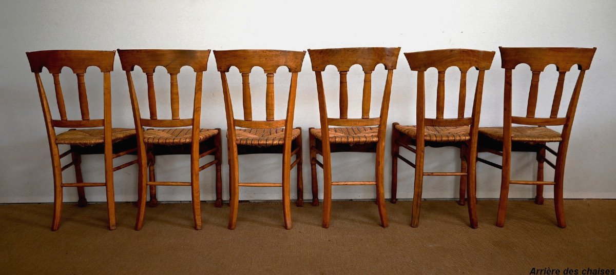 Suite Of 6 Chairs In Cherry, Directoire / Empire Transition Period - Early Nineteenth-photo-7