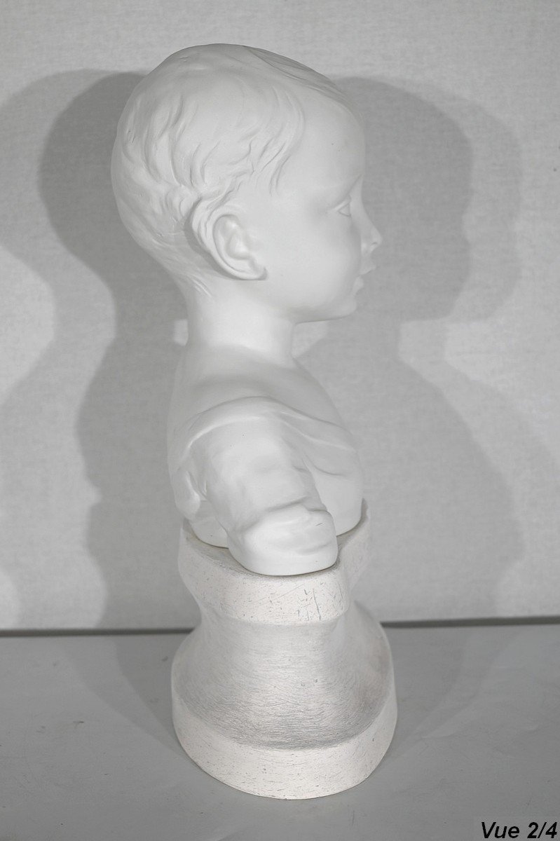 Limoges Biscuit Child Bust - Early Twentieth-photo-2