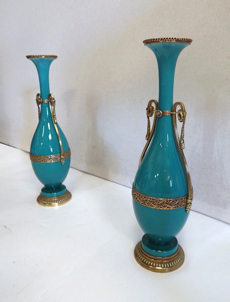 Paire De Vases En Porcelaine, Art Nouveau – Début XXe-photo-3