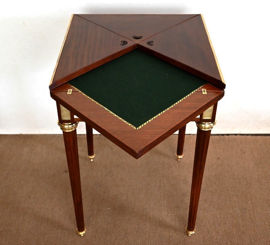 Mahogany Handkerchief Table, Louis XVI Style - 2nd Half Of The Nineteenth-photo-2