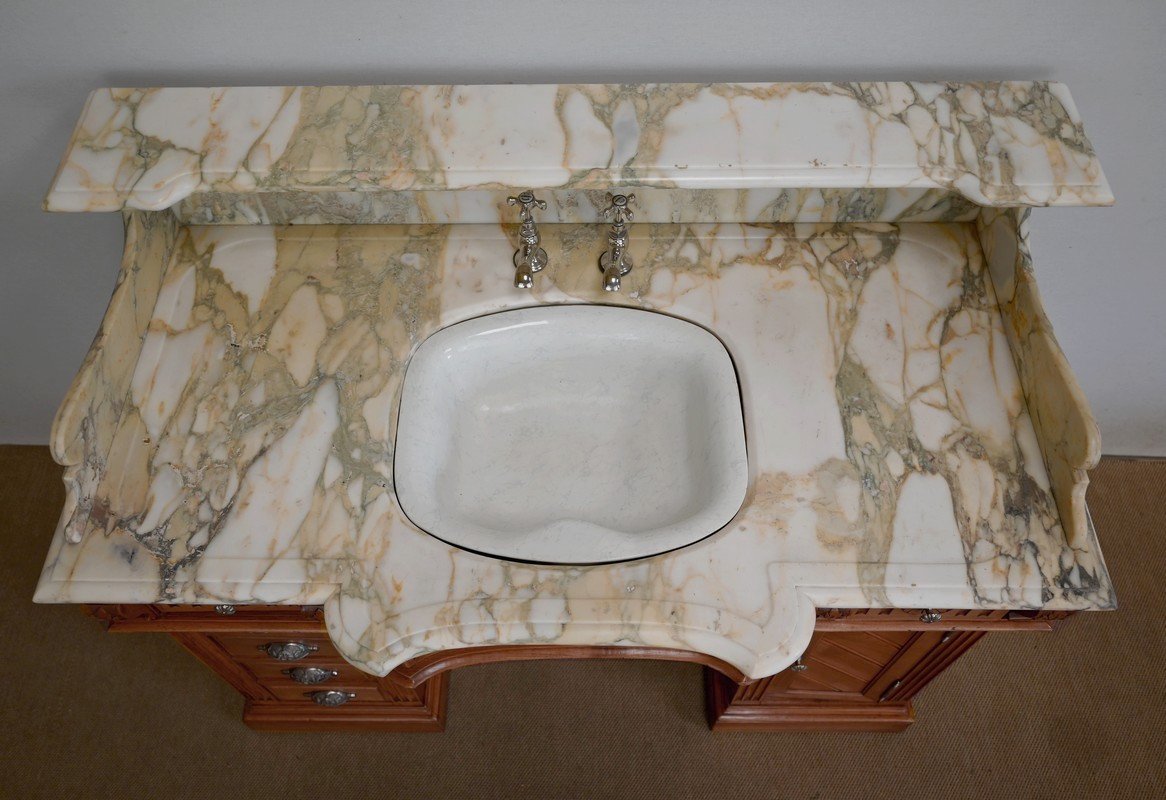 Important Vanity Unit / Washbasin In Cherry, -photo-3