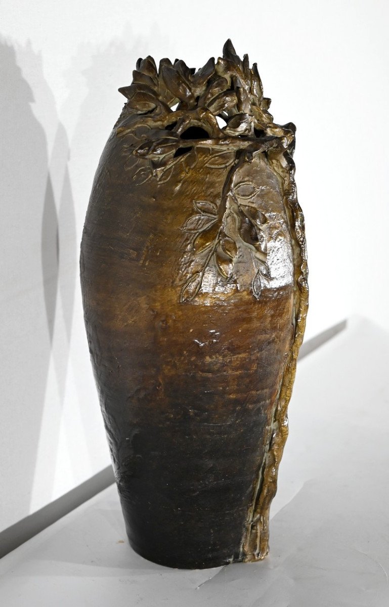 Glazed Ceramic Vase, Signed -photo-2