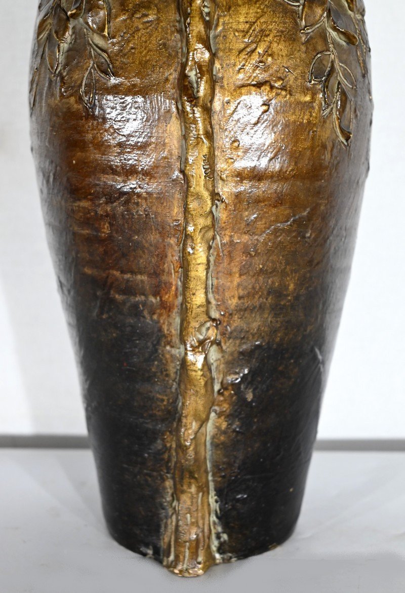 Glazed Ceramic Vase, Signed -photo-2