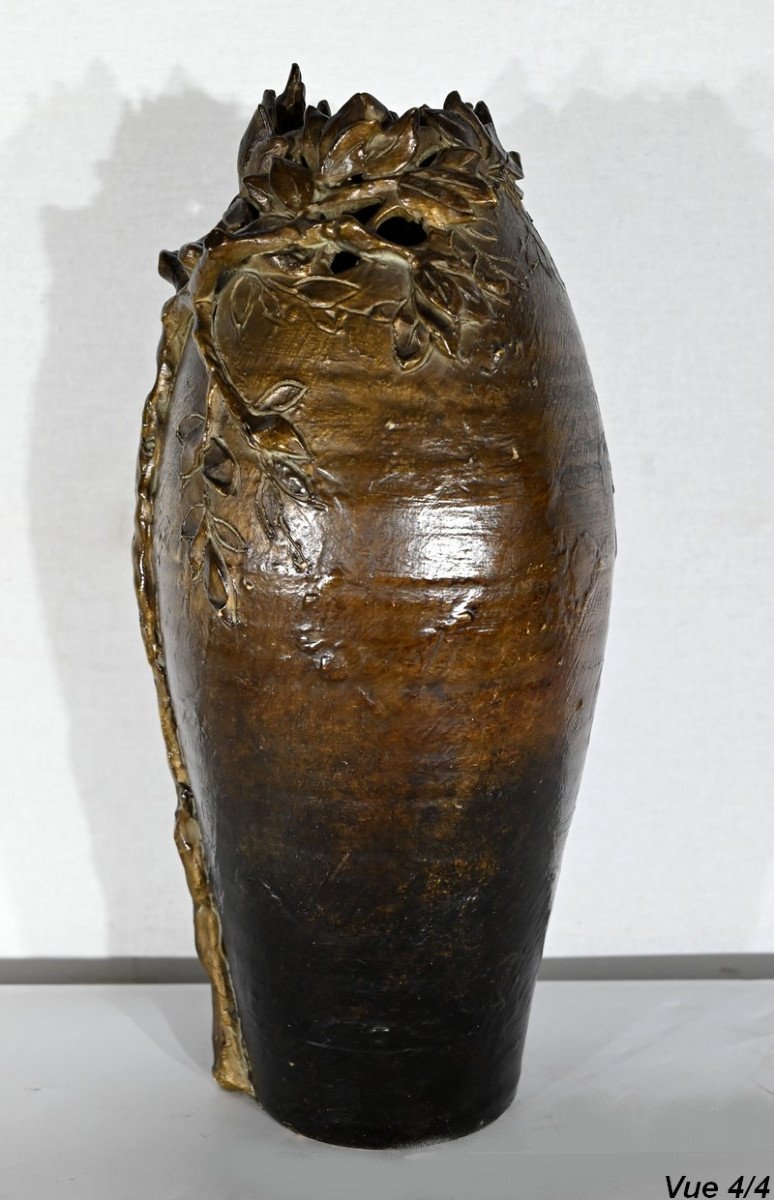 Glazed Ceramic Vase, Signed -photo-6