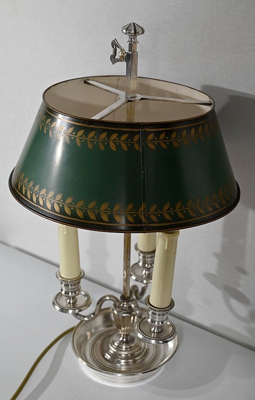 Hot Water Bottle Lamp In White Metal, Empire Style - Early Twentieth-photo-3