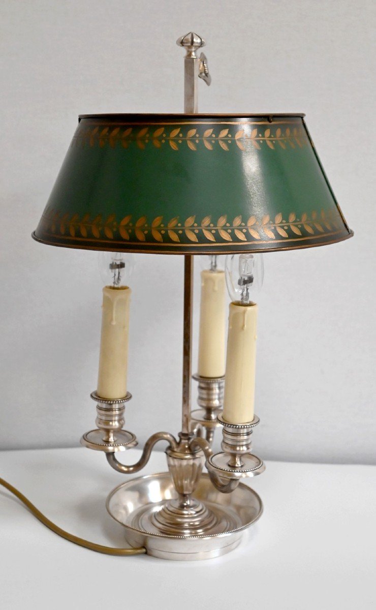 Hot Water Bottle Lamp In White Metal, Empire Style - Early Twentieth