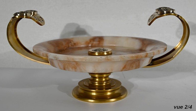 Important Cup In Alabaster And Bronze, Antique Inspiration - Late Nineteenth-photo-8