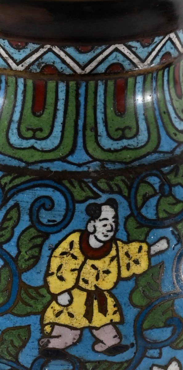 Paire De Vases En émaux Cloisonnés, Japon – 2ème Partie XIXe-photo-2