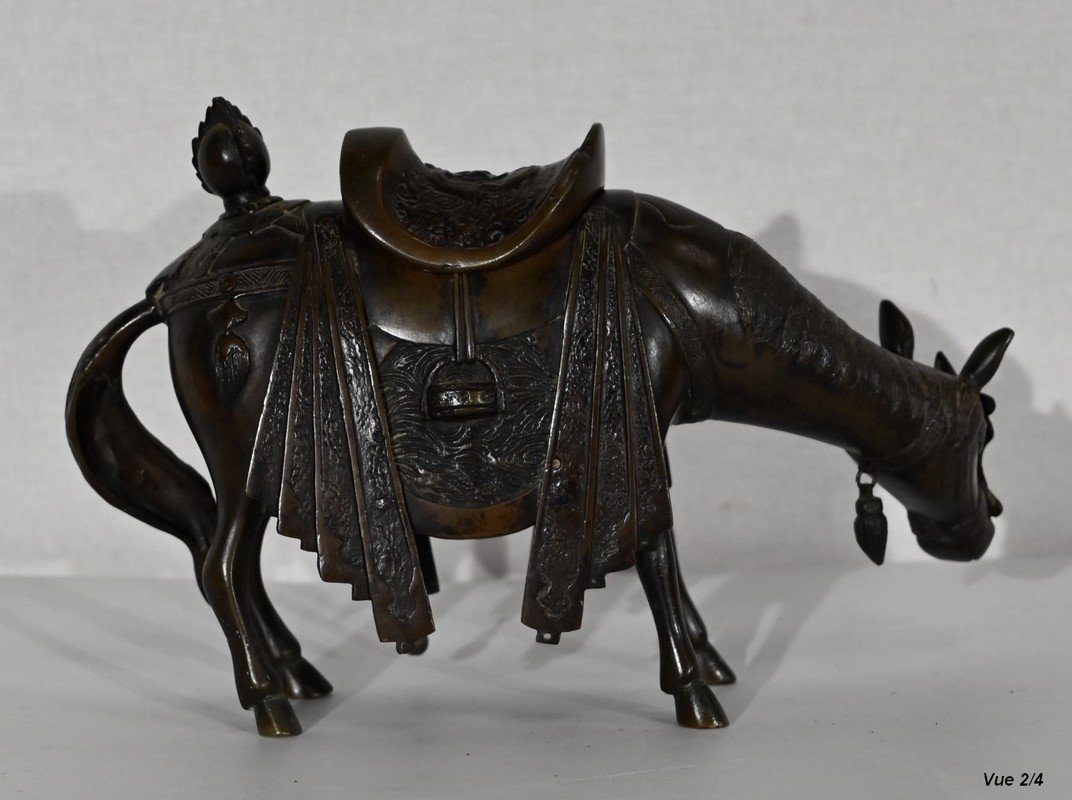 Cheval En Bronze, Style Asiatique – Début XXe-photo-1
