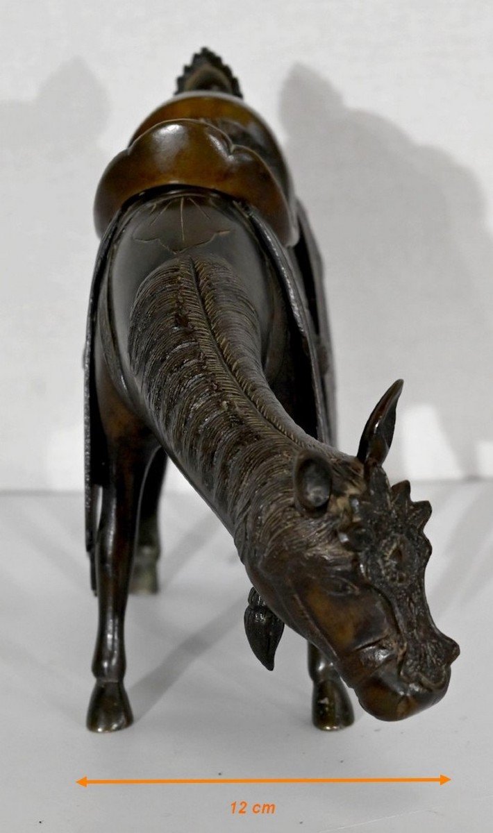 Cheval En Bronze, Style Asiatique – Début XXe-photo-6