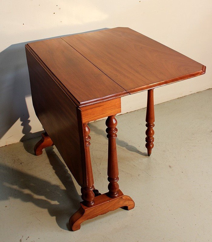 Small Shuttered Side Table In Solid Mahogany - Mid-19th Century-photo-3