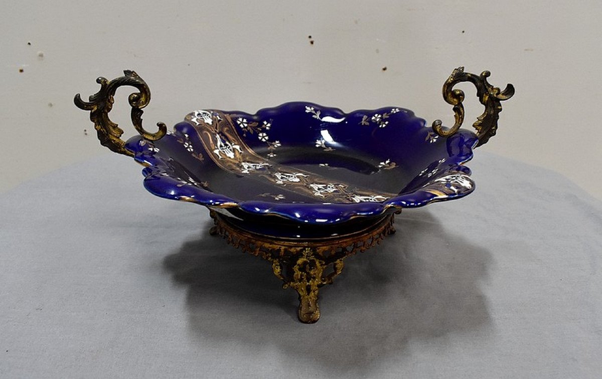 Coupe En Porcelaine Bleue De Lunéville, Napoléon III - 2ème Partie Du XIXe