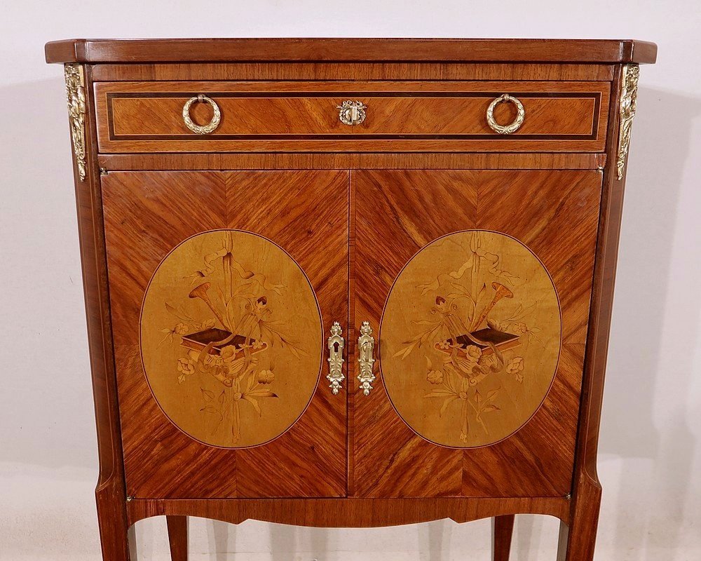 Small In-between Cabinet In Precious Wood, Louis XV / Louis XVI Transition Style - Early 20th Century-photo-1