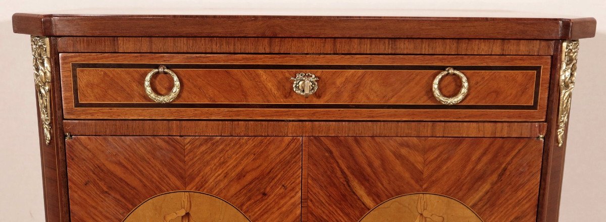 Small In-between Cabinet In Precious Wood, Louis XV / Louis XVI Transition Style - Early 20th Century-photo-2