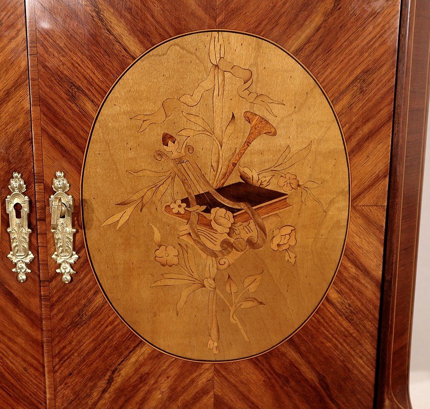 Small In-between Cabinet In Precious Wood, Louis XV / Louis XVI Transition Style - Early 20th Century-photo-4