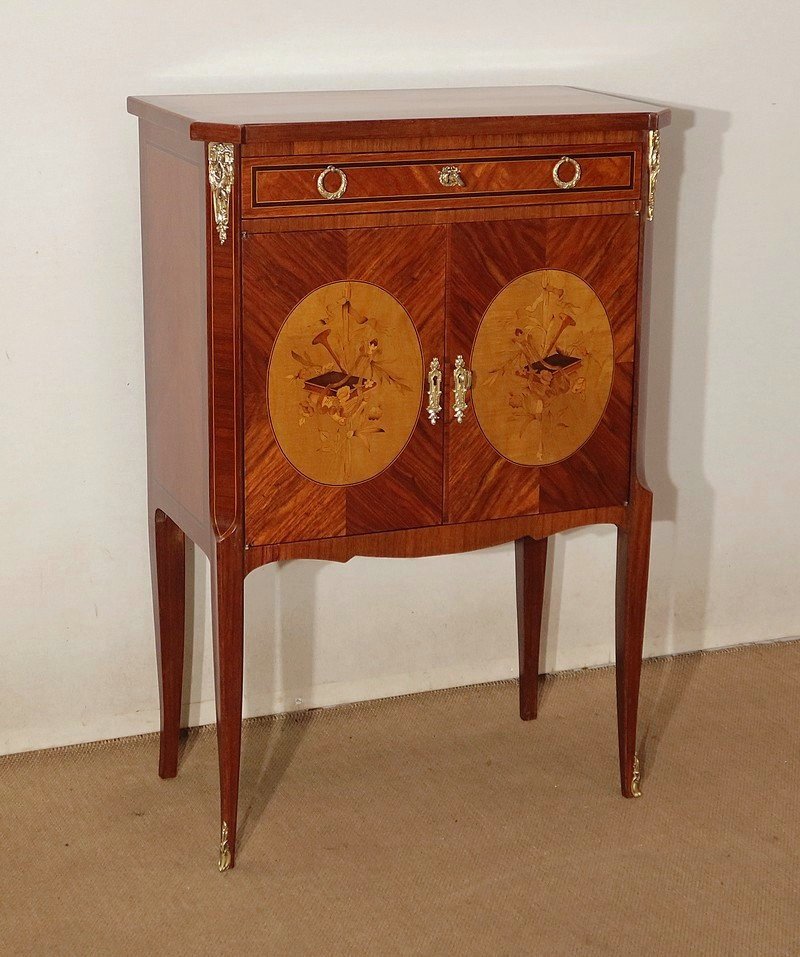 Small In-between Cabinet In Precious Wood, Louis XV / Louis XVI Transition Style - Early 20th Century