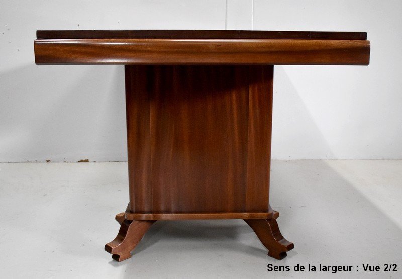 Table Rectangulaire En Acajou Massif Et Plaqué - 1930 / 1940-photo-6