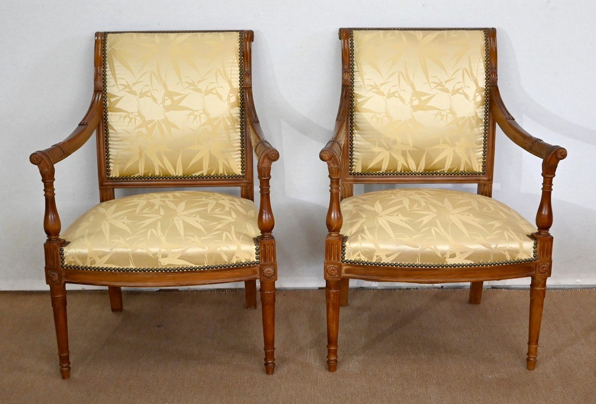 Pair Of Mahogany Armchairs, Louis XVI Style / Directory - Early Nineteenth-photo-2