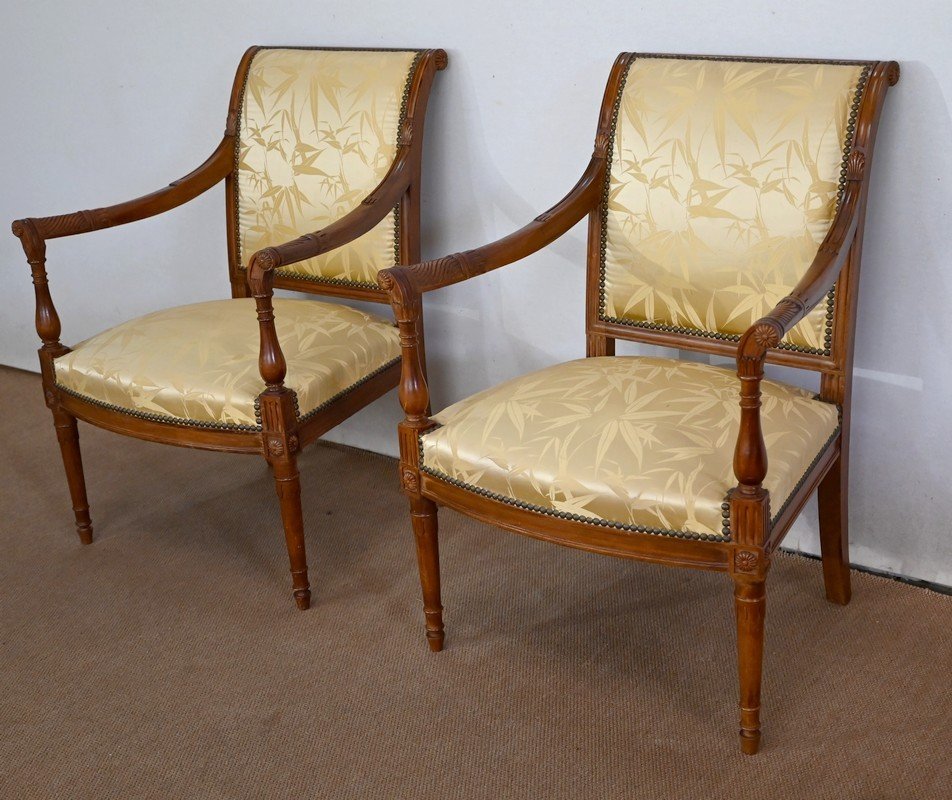 Pair Of Mahogany Armchairs, Louis XVI Style / Directory - Early Nineteenth-photo-3