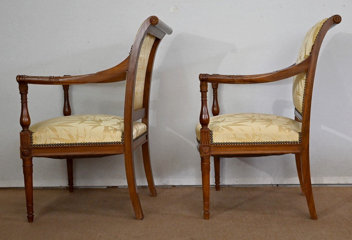 Pair Of Mahogany Armchairs, Louis XVI Style / Directory - Early Nineteenth-photo-7