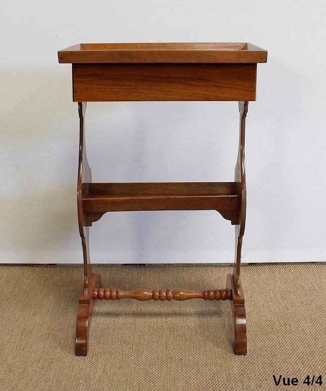 Small Living Room Table Empty-pocket In Solid Walnut - Mid-19th Century-photo-5