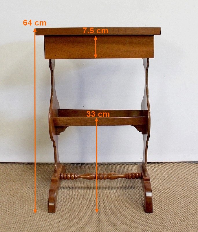 Small Living Room Table Empty-pocket In Solid Walnut - Mid-19th Century-photo-7