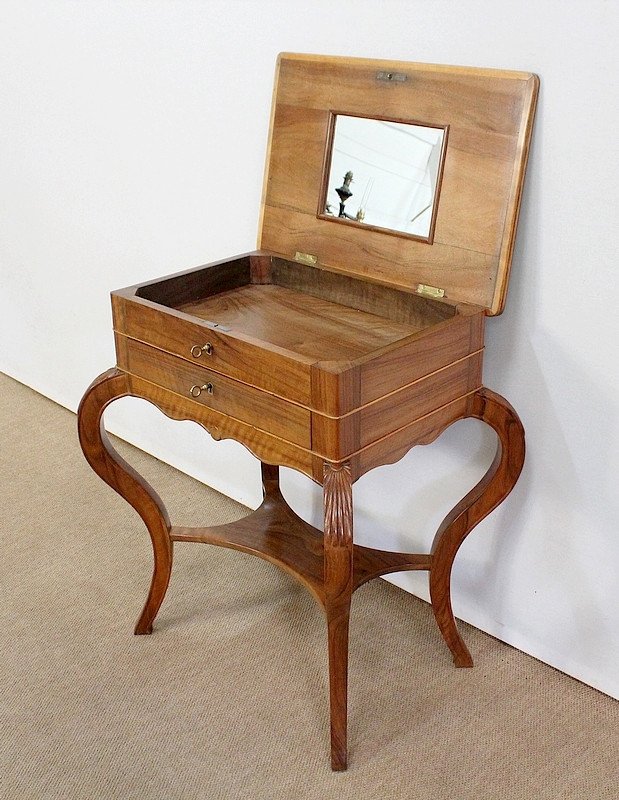 Table D’appoint Travailleuse En Noyer Blond Massif – Fin XIXe-photo-4
