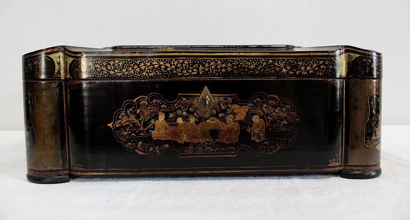 Travel Box With Japanese Decor, Napoleon III Period - Mid-19th Century-photo-3