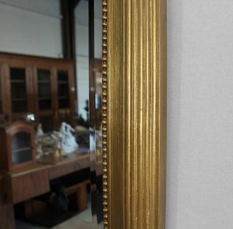 Rectangular Mirror In Golden Wood - Early Twentieth-photo-4