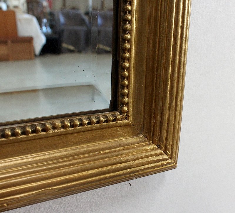 Rectangular Mirror In Golden Wood - Early Twentieth-photo-1