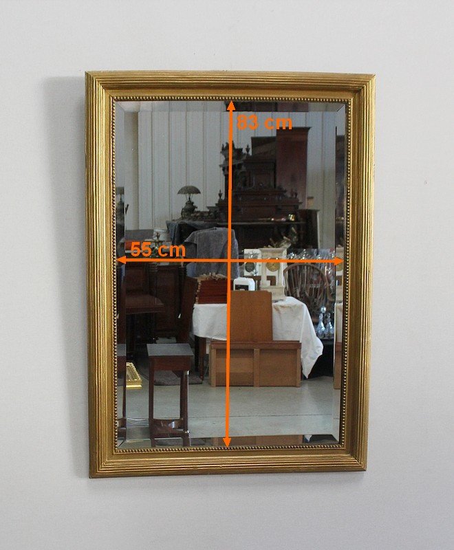 Rectangular Mirror In Golden Wood - Early Twentieth-photo-3