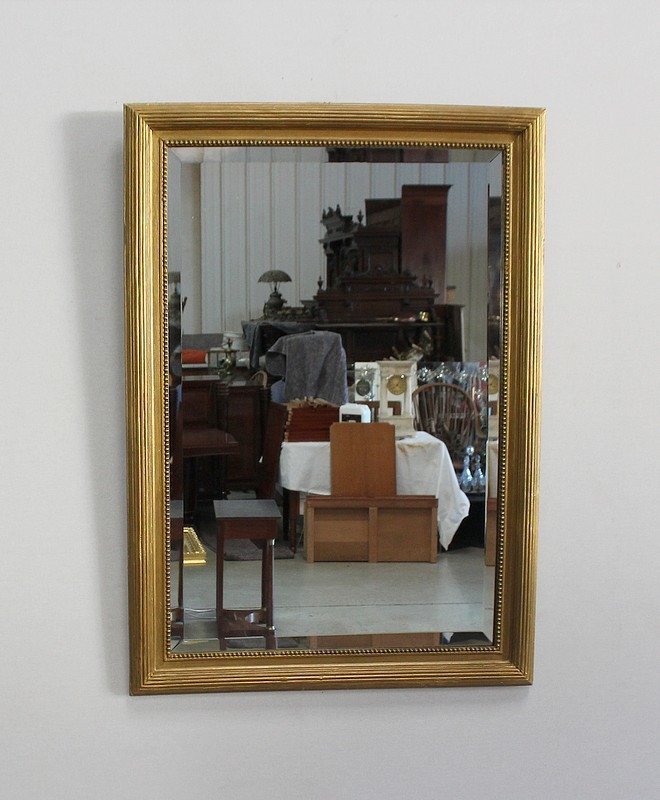 Rectangular Mirror In Golden Wood - Early Twentieth