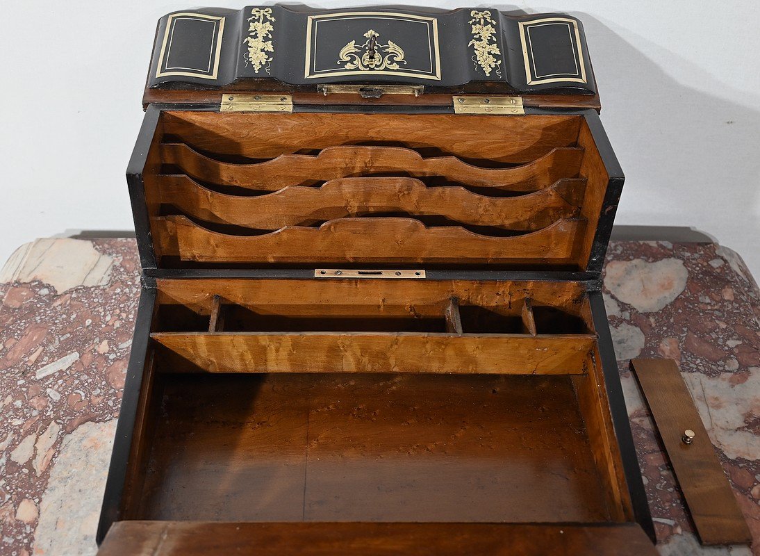 écritoire De Voyage En Bois Noirci, époque Napoléon III – Milieu XIXe-photo-8