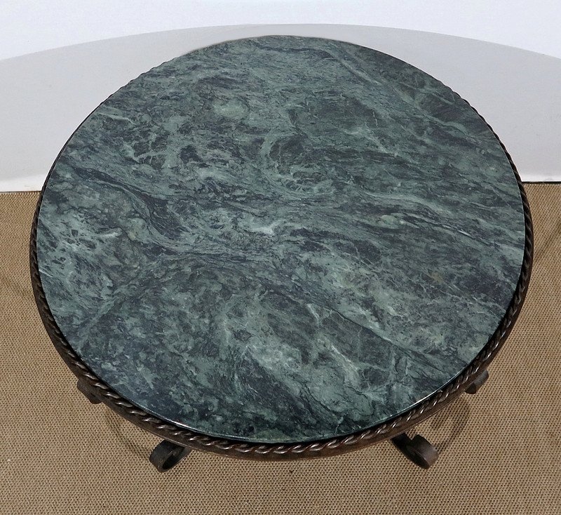 Table Basse En Marbre Et Fer Forgé – 1950-photo-2